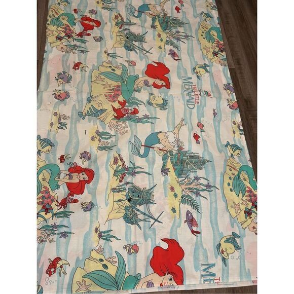 Disney Little Mermaid Vintage Twin Flat Sheet Bold Vibrant Colors - Picture 1 of 5